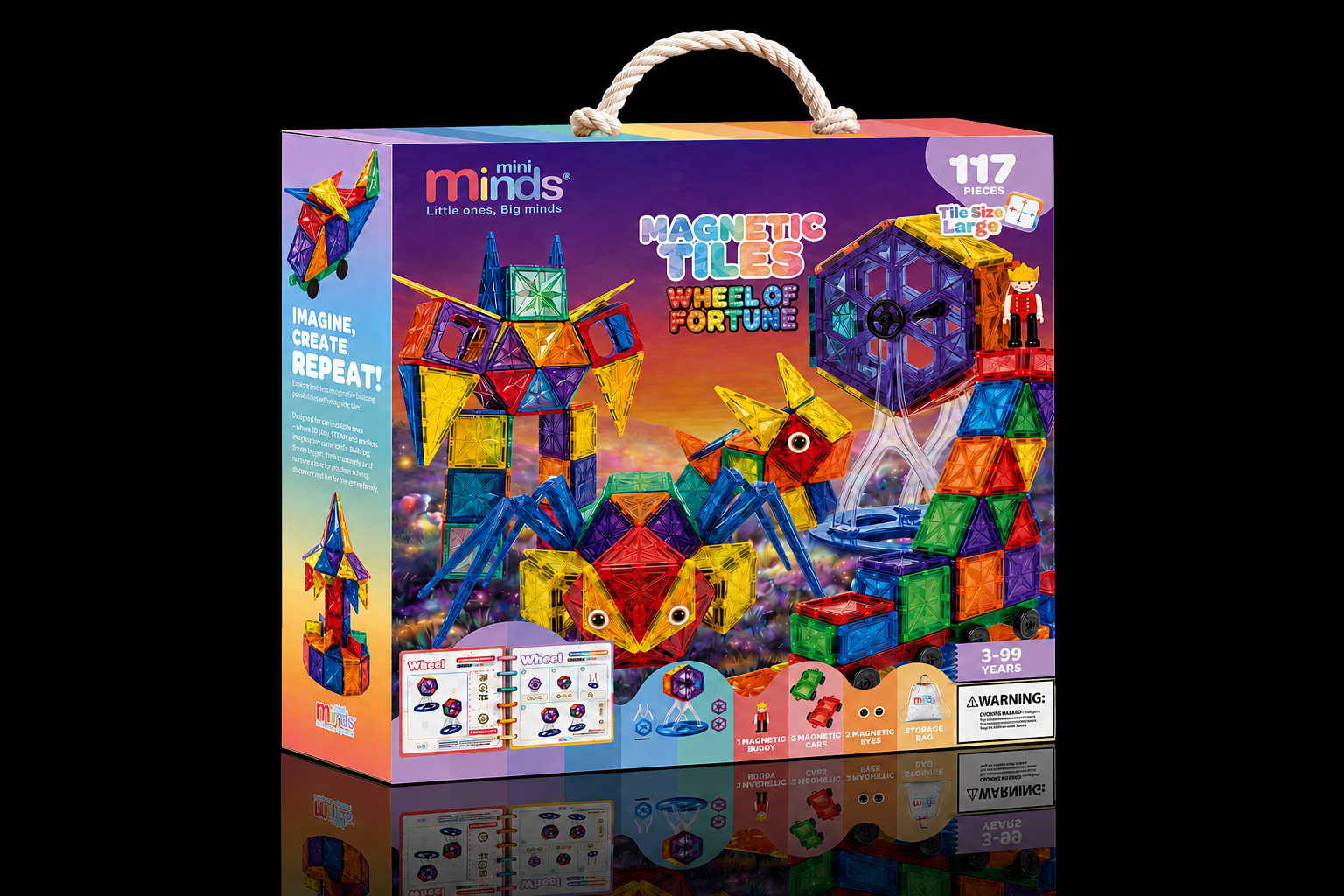 Mini Minds Magnetic Tiles Wheel of Fortune