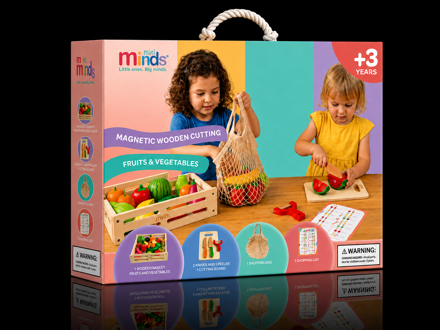 Mini Minds Magnetic Wooden Cutting Fruits and Vegetables