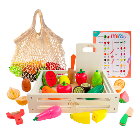 Magnetic Wooden Cutting Fruits & Vegetables