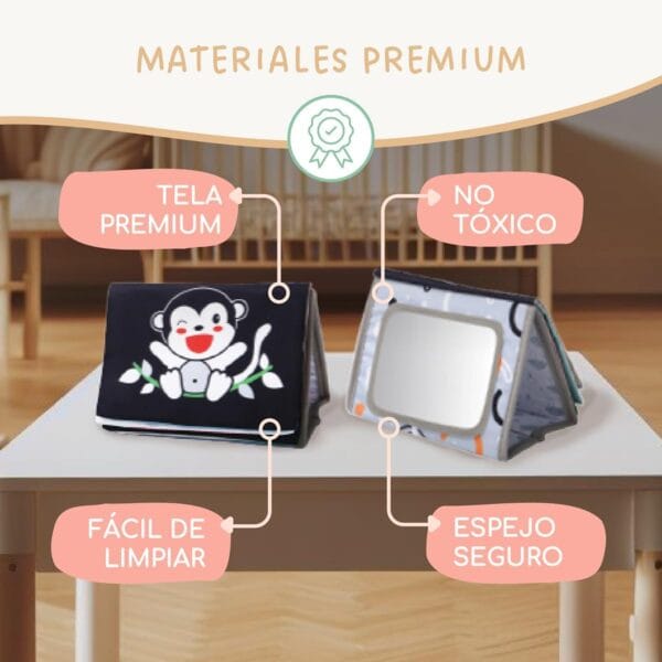 Espejo & Libro Sensorial para Bebé