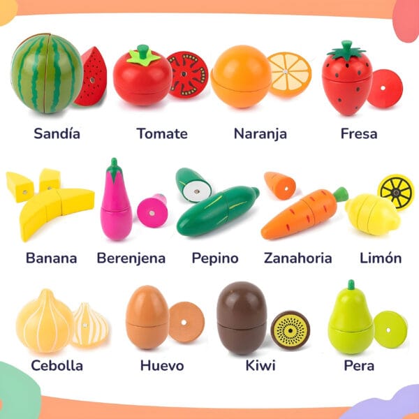 Frutas y Verduras Magnéticas & Set de Madera