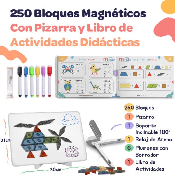 250 Bloques Magnéticos & Pizarra Imantada