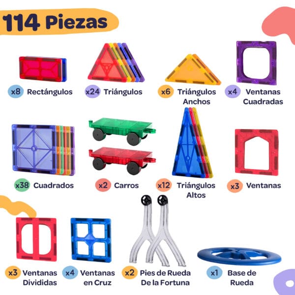 114 Bloques Magneticos & Rueda
