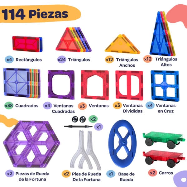 114 Bloques Magneticos & Rueda
